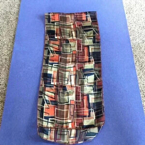 Red and Tan Geometric Pattern Squares and Rectangles 13 x 60 in